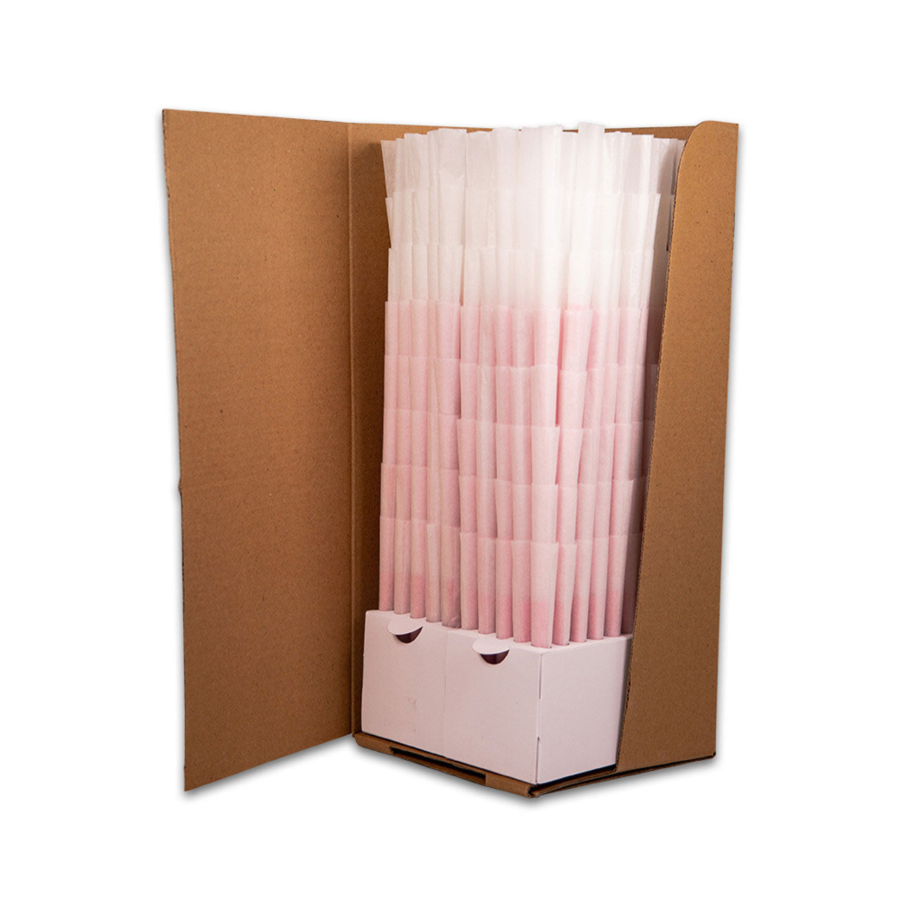 Custom Cones USA 109mm Pre-Rolled Cones, Refined White Paper with Pink Tip - Case of 800