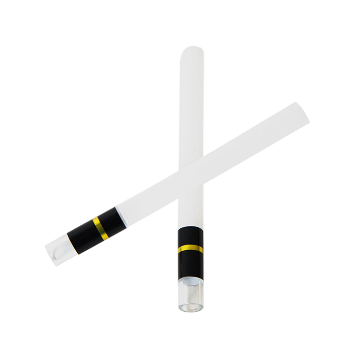 Custom Cones USA 109mm Refined White Paper Pre-Roll Tube With 9mm Wide Glass Tip, Black Band with Gold Stripe - Pack of 70