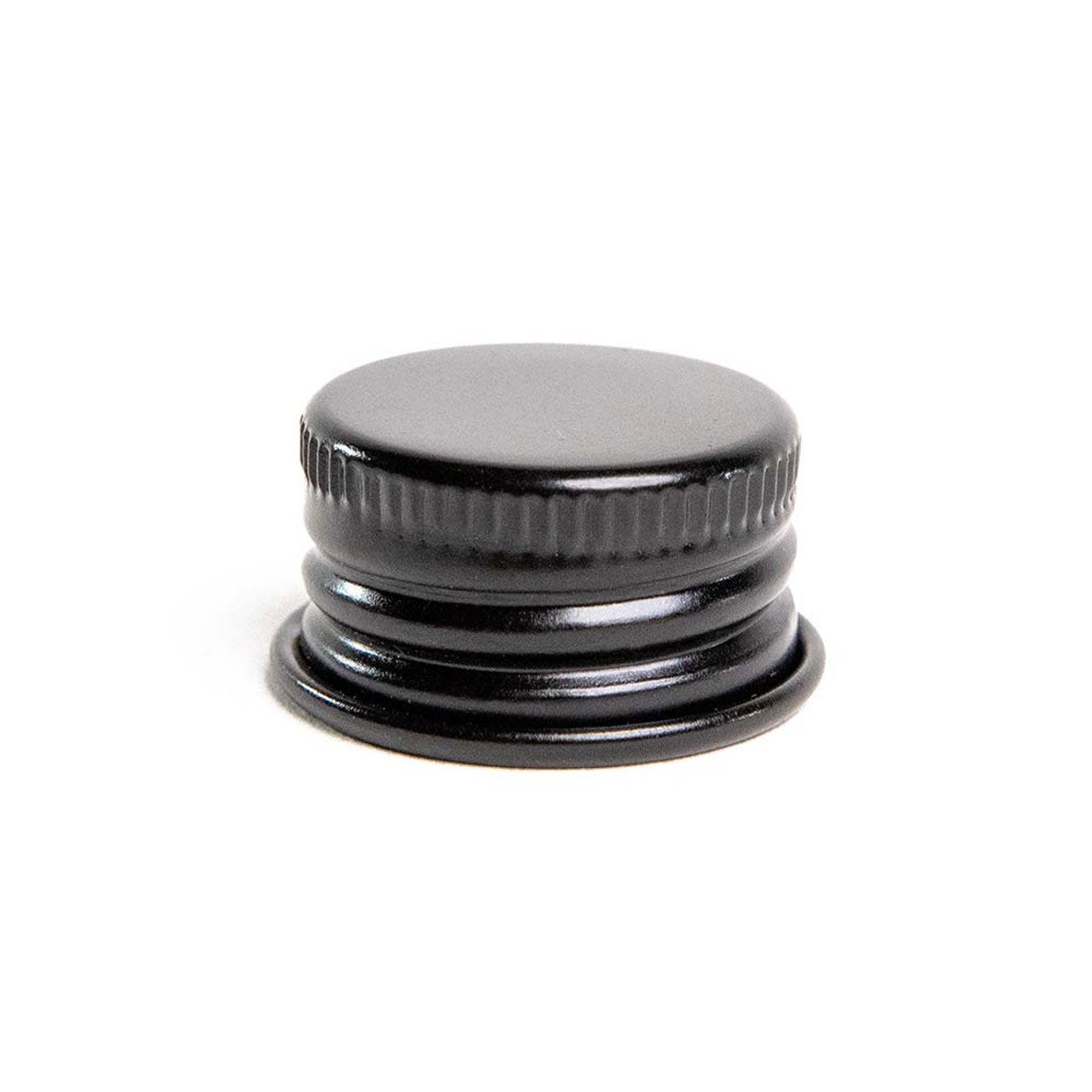 Custom Cones USA 22mm Non Child-Resistant Smooth Cap, Black Aluminum - Case of 400 - CAP ONLY
