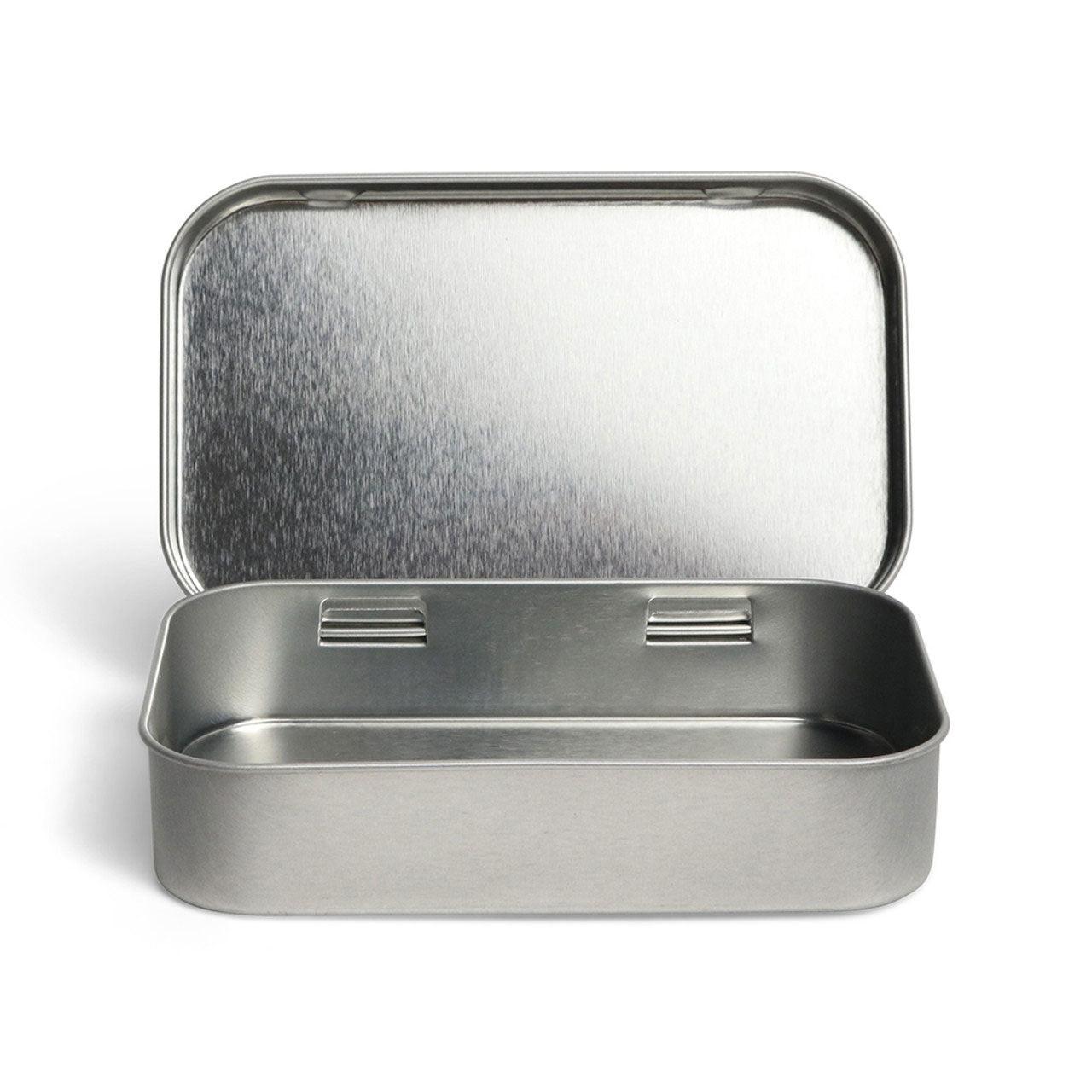 Custom Cones USA Small Child Resistant Retroflip Pre-Roll Tin, Silver - Case of 200