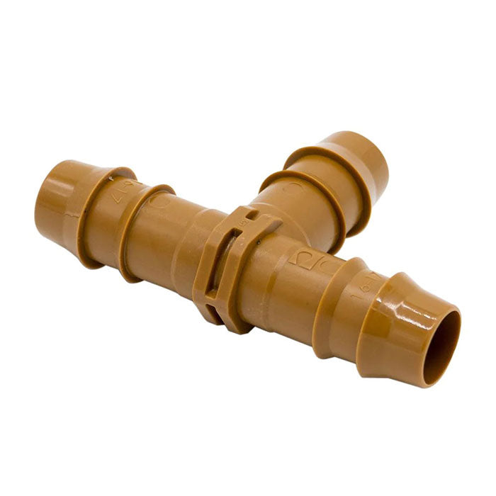 DIG 1/2 Inch Barbed Tee Connector Fitting, Brown, 17mm - Pack of 300