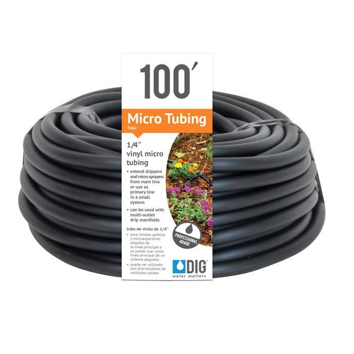 DIG 1/4 Inch Vinyl Distribution Tubing, Black, 0.156 Inch ID x 0.245 Inch OD - 100 Feet - Pack of 10