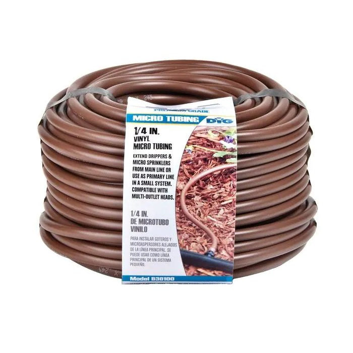 DIG 1/4 Inch Vinyl Distribution Tubing, Brown, 0.156 Inch ID x .245 Inch OD - 500 Feet - Pack of 2