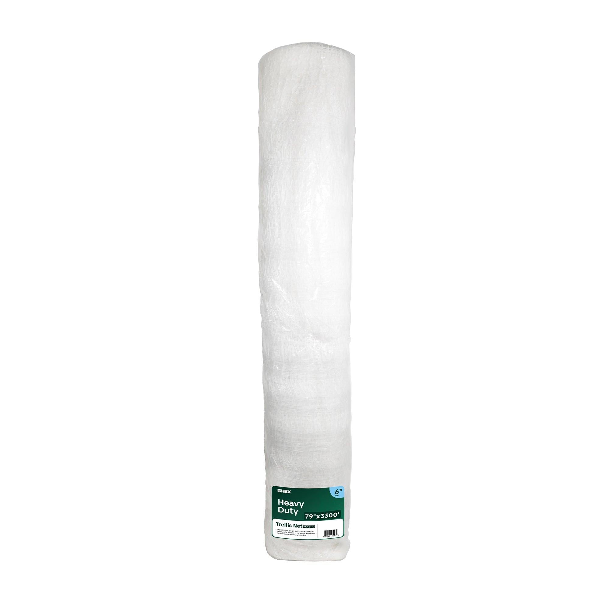 HBX Heavy-Duty Plastic Garden Trellis Netting, 6 Inch Square, 79 Inch x 3330 Foot