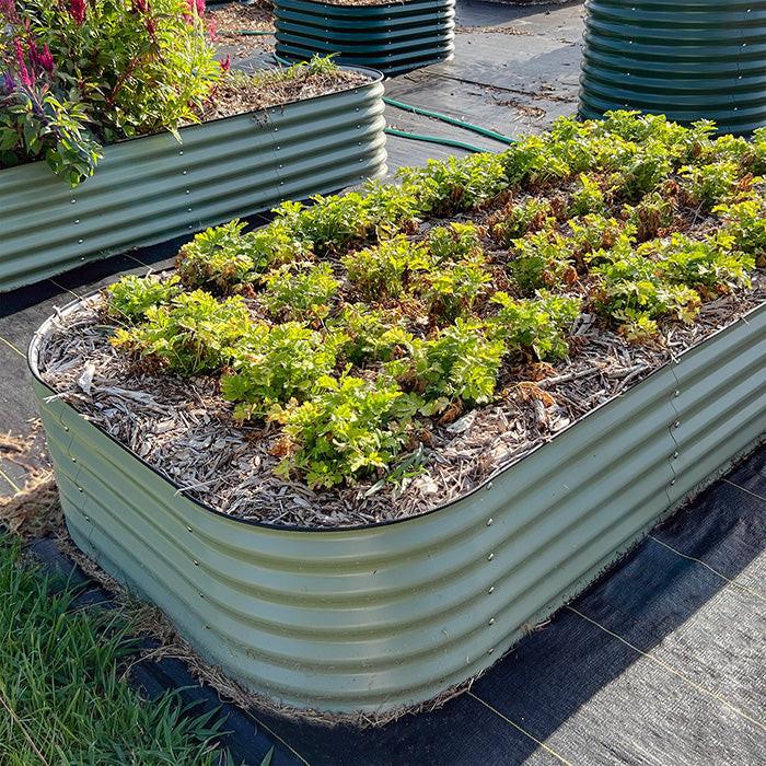 Vego Garden 17 Inch Tall 10 in 1 Modular Metal Raised Garden Bed Kit - Pearl White