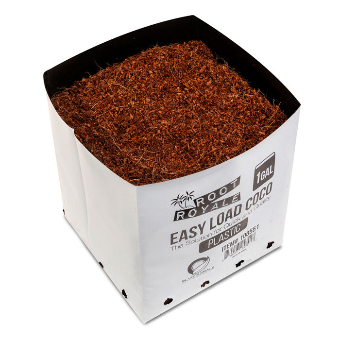 Root Royale Easy Load Coco Plastic Grow Bag, 1 Gallon - Case of 64