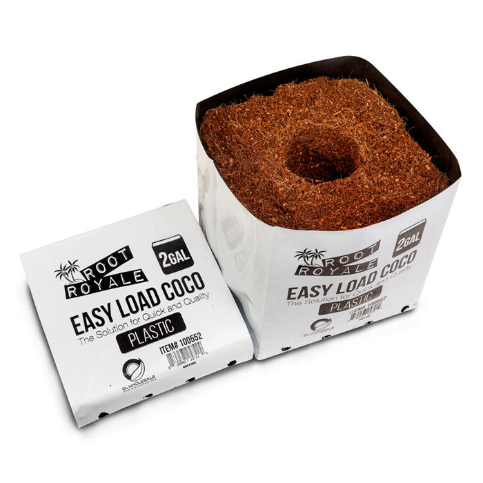 Root Royale Easy Load Coco Plastic Grow Bag, 2 Gallon - Case of 30