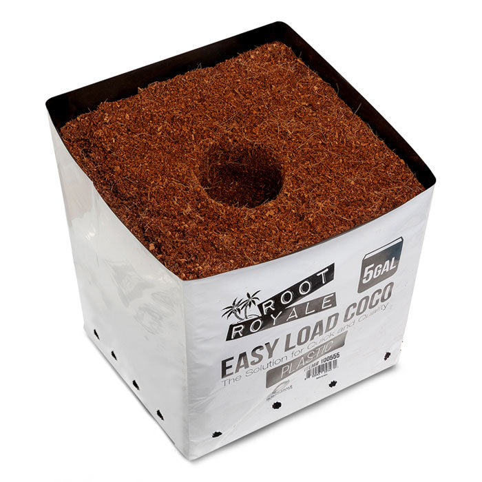 Root Royale Easy Load Coco Plastic Grow Bag, 5 Gallon - Case of 12