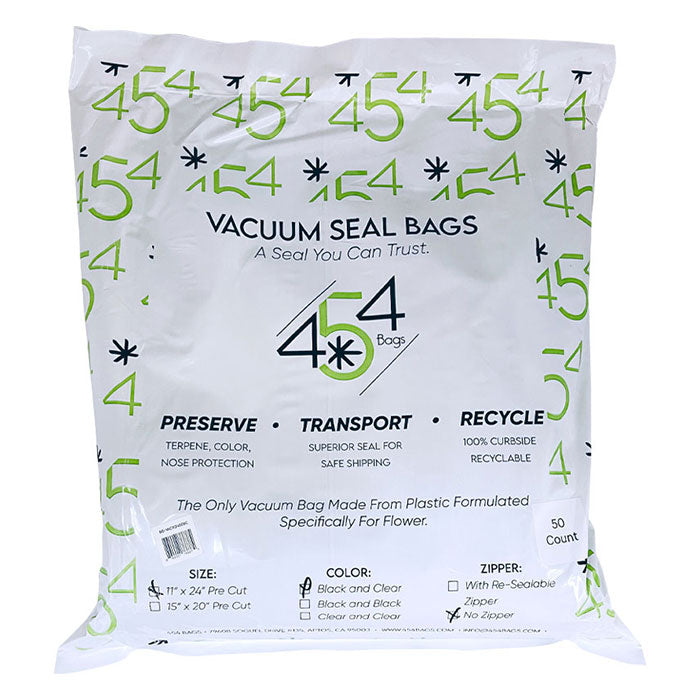 454 Bags Vacuum Seal Storage Bags, 5 mil, 11 Inch x 24 Inch, Black & Clear - Pack of 250