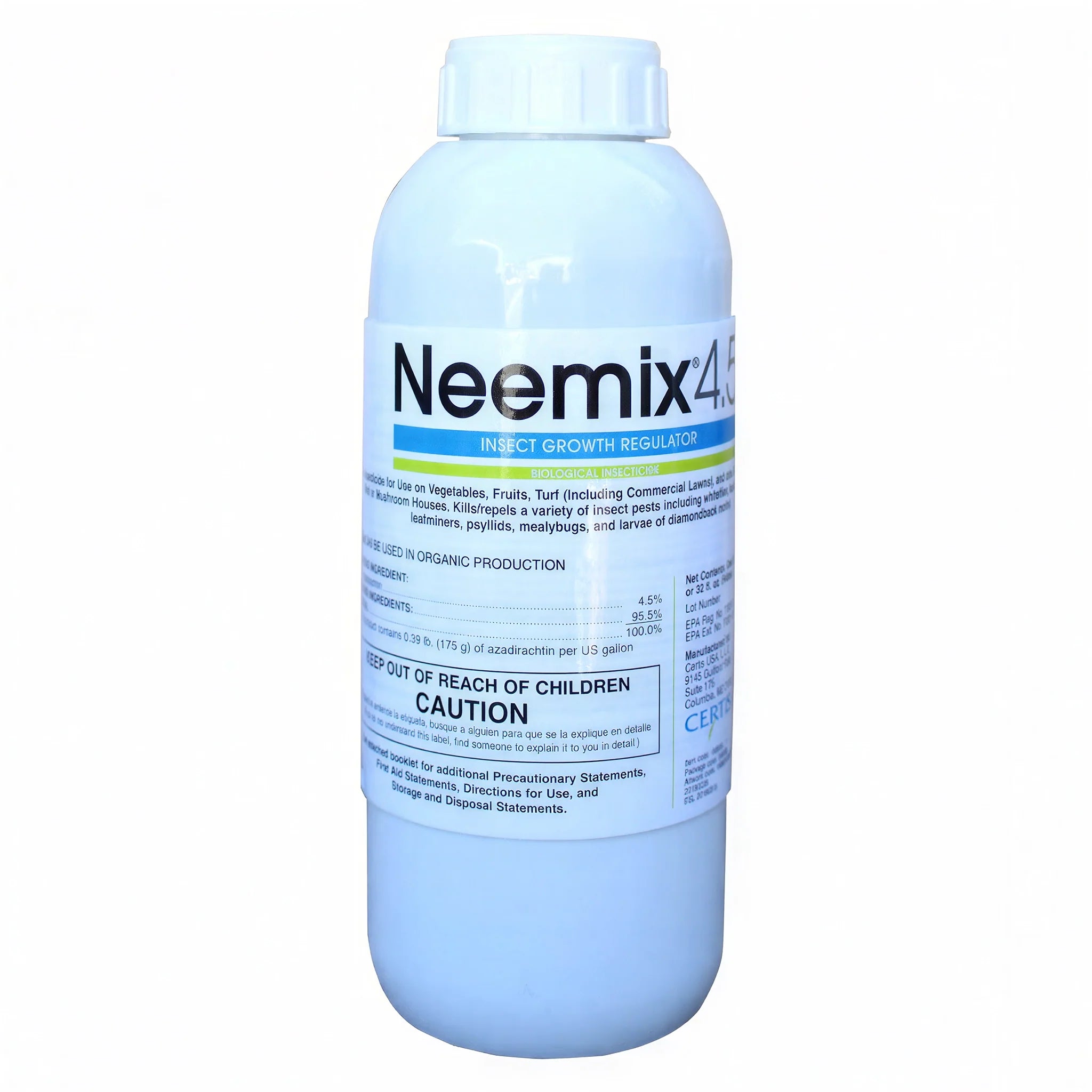 Certis Biologicals Neemix 4.5 Organic Insecticide, 1 Quart