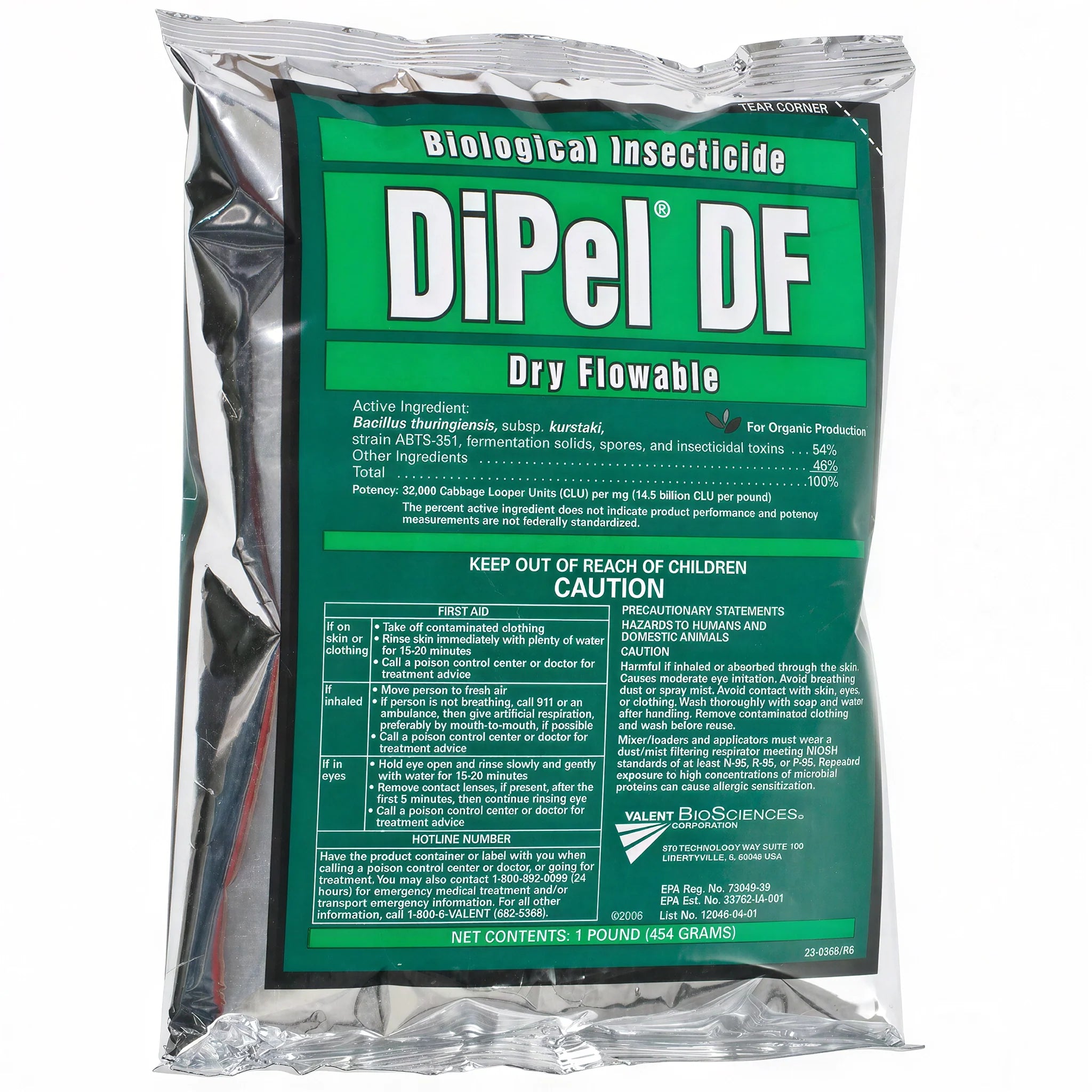 Valent BioSciences DiPel DF Organic Insecticide, 5 Pounds