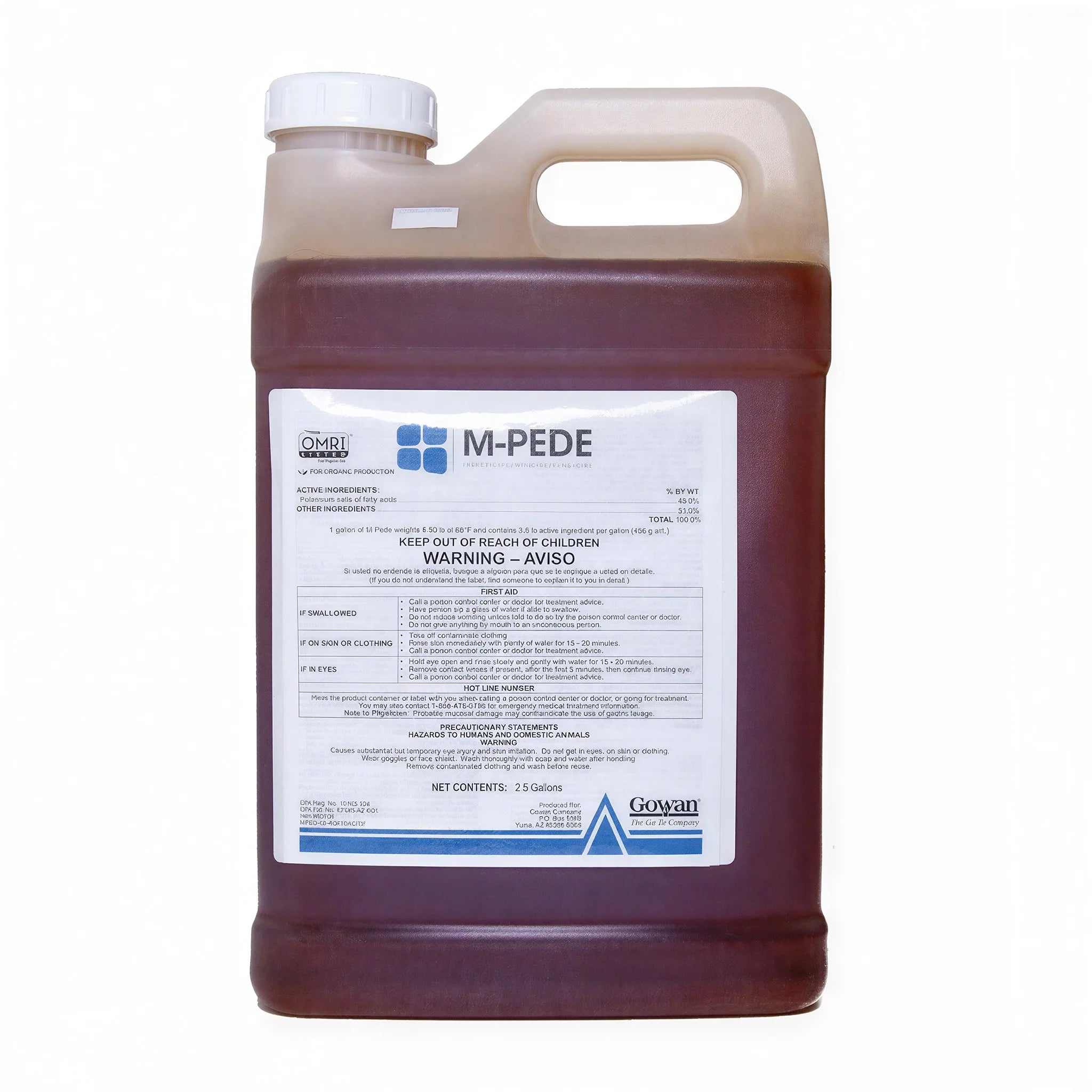 Gowan M-Pede Organic Fungicidal, Miticidal & Insecticidal Soap, 2.5 Gallons