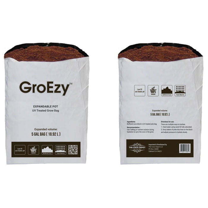 The Coco Depot GroEzy Expandable Pot in UV Treated Grow Bag, 5 Gallon - Pack of 20