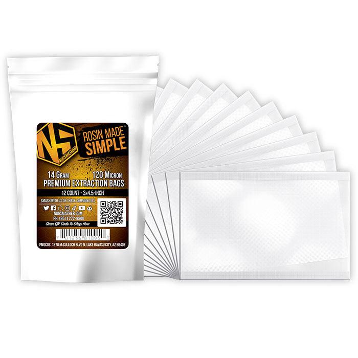 NugSmasher 14 Gram Premium Extraction Bags, 120 Micron, Pack of 12