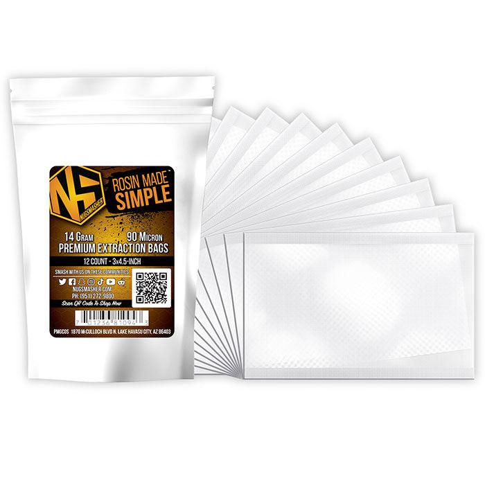 NugSmasher 14 Gram Premium Extraction Bags, 90 Micron, Pack of 12