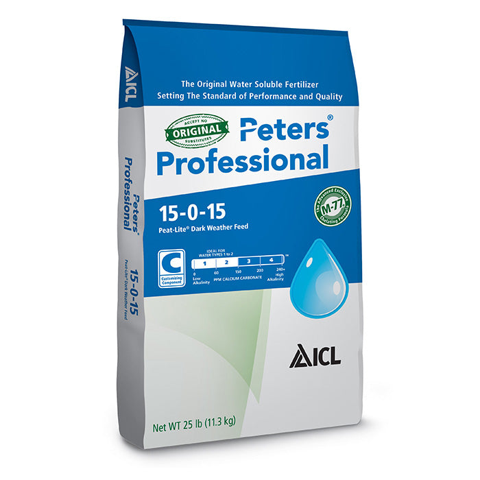 Peters Professional 15-0-15 Peat-Lite Dark Weather Fertilizer, 25 lbs.