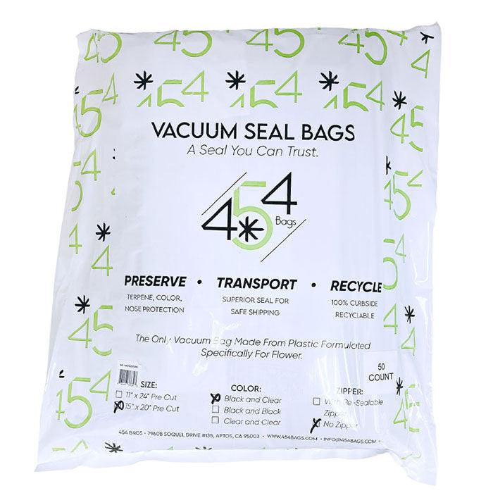454 Bags Vacuum Seal Storage Bags, 5 mil, 15 Inch x 20 Inch, Black & Clear - Pack of 50