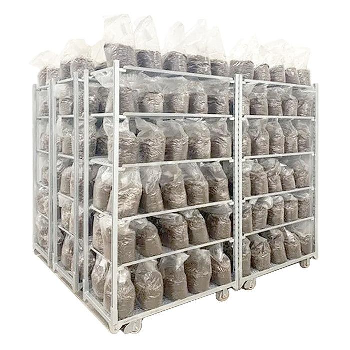 DL Wholesale Mobile Metal Plant Trolley With 4 Casters, Galvanized Steel, 59 Inch x 22 Inch x 88 Inch