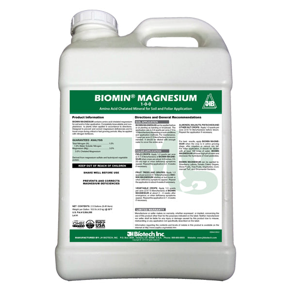 JH Biotech Biomin Magnesium 1-0-0, 5 Gallons (2 x 2.5 Gallon Bottles)