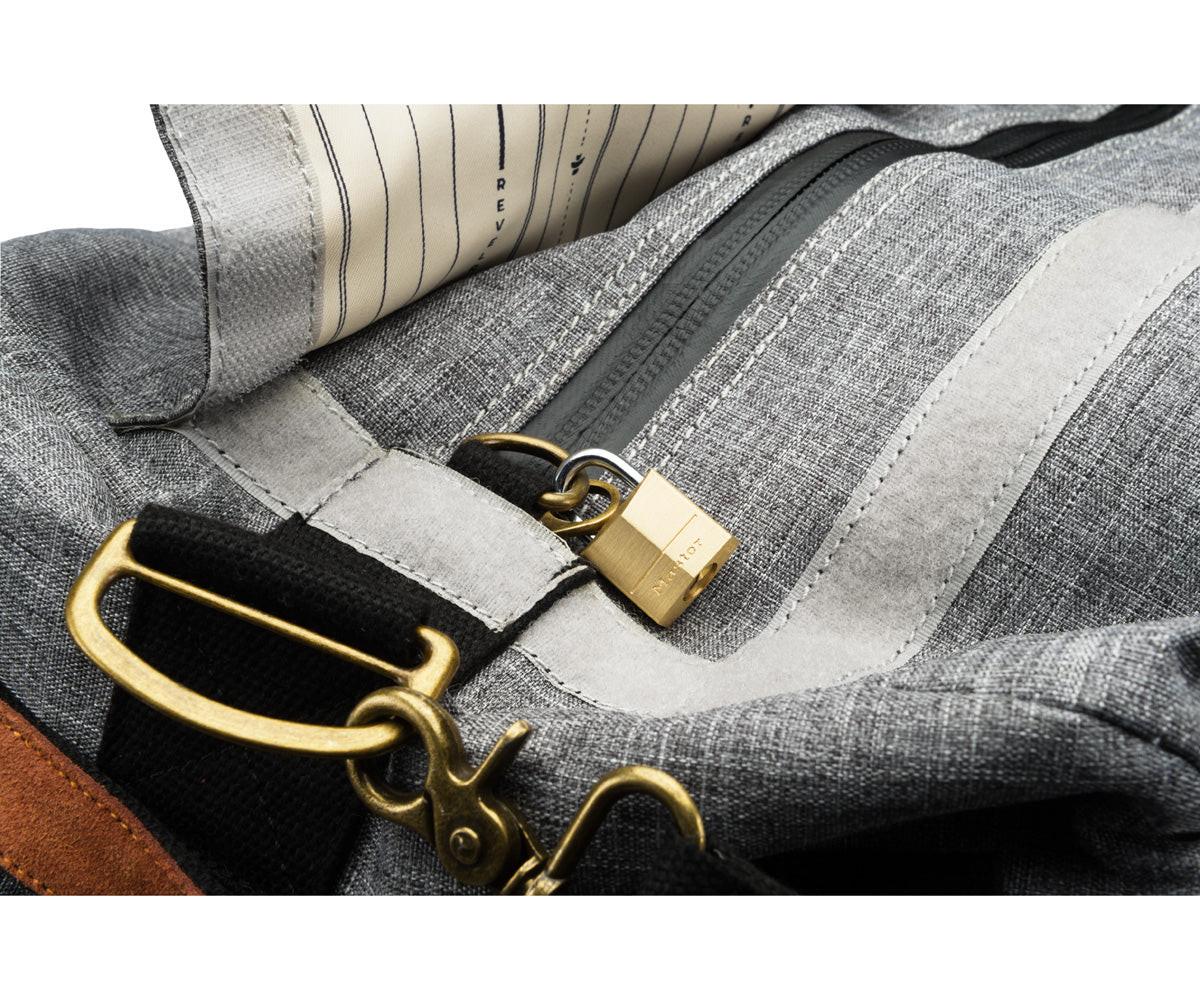Revelry Supply The Continental Large Odor Absorbing Duffel, Crosshatch Grey