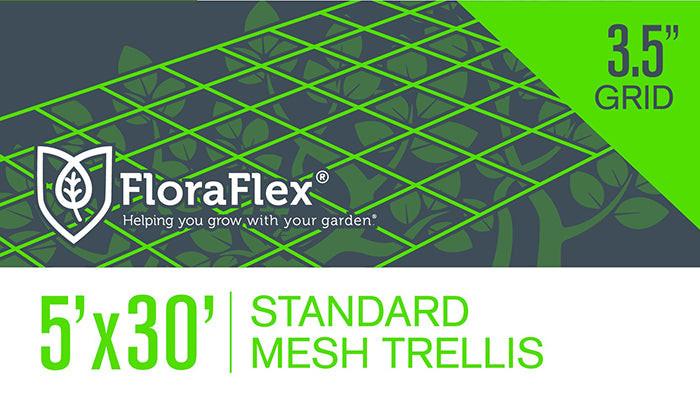 FloraFlex Mesh Trellis Net, 3.5 Inch Square, 5 Feet x 30 Feet