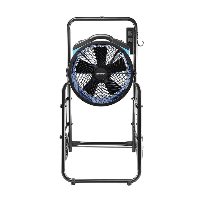 XPOWER FA-300K6 Mobile Warehouse Cooling Fan & Light Kit, 2100 CFM, Blue
