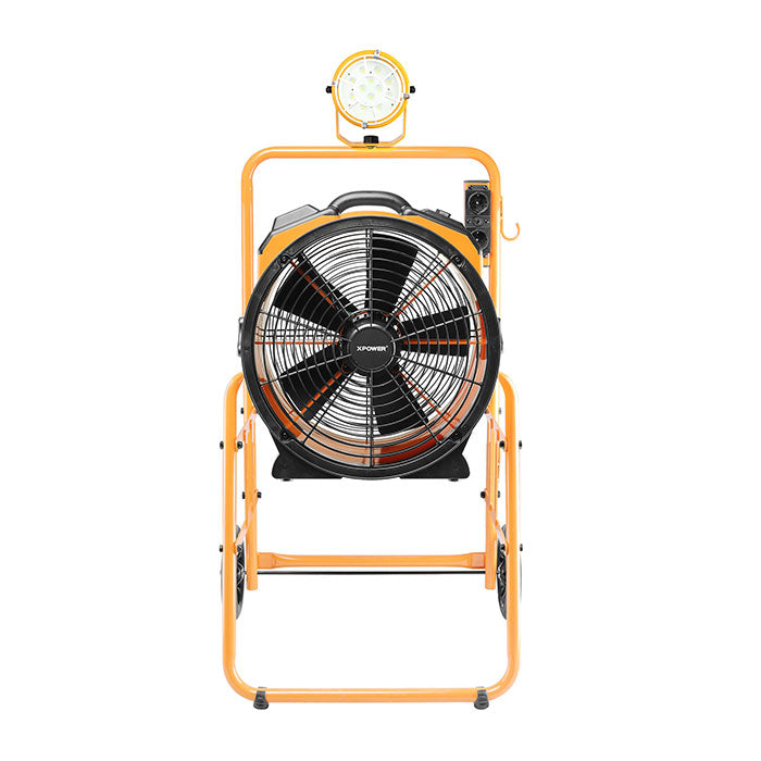 XPOWER FA-420K6 Mobile Cooling Fan & Light Kit, 3600 CFM, Yellow