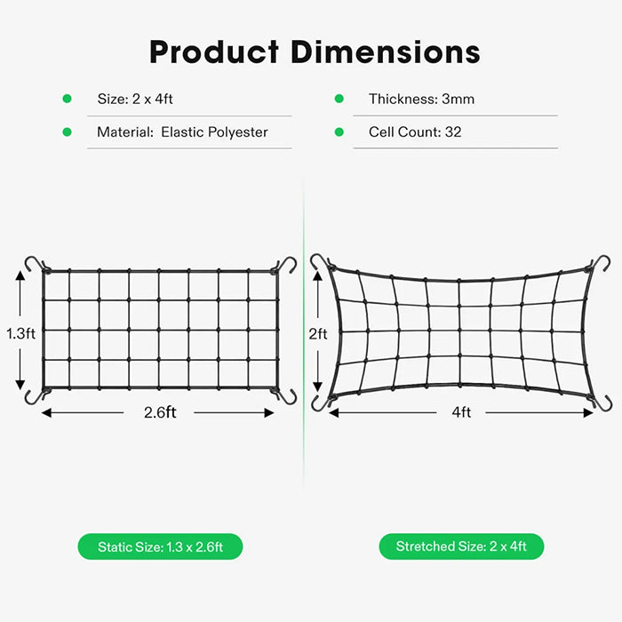 Vivosun Elastic Trellis Netting, 2' x 4'