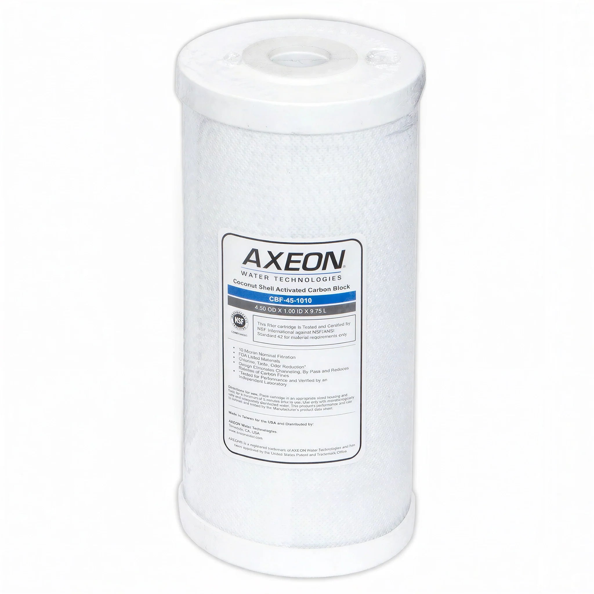 AXEON CBF-45-1010 Coconut Carbon Block Filter Cartridge, 4.5 Inch x 10 Inch