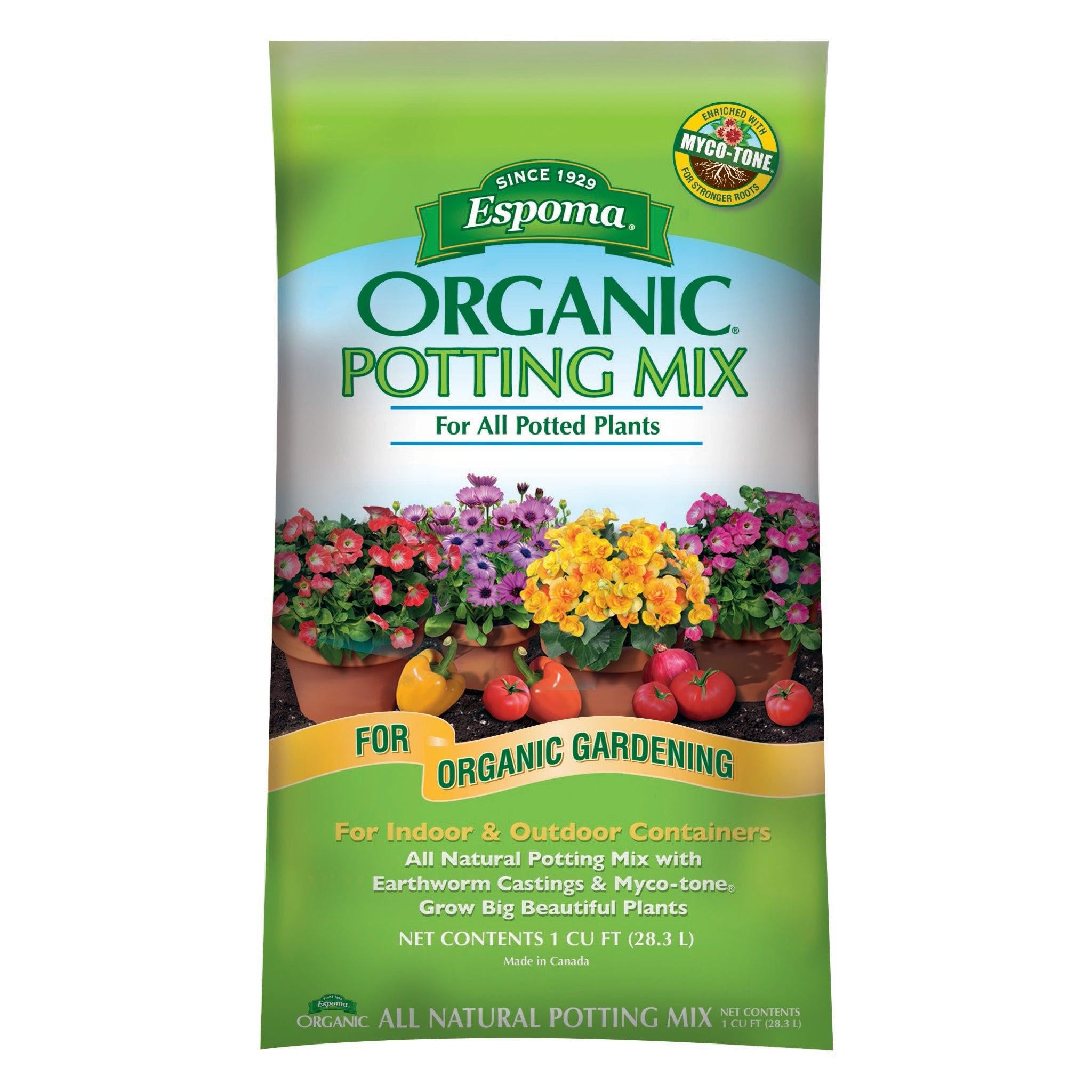 Espoma Organic Potting Mix, 1 Cu. Ft. Bag, Pallet of 75 Bags.