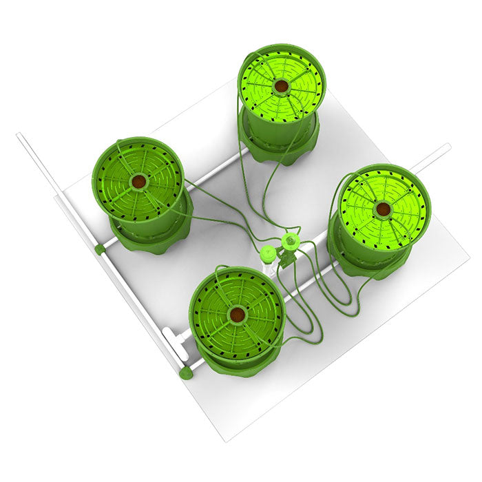 FloraFlex Matrix/Bubbler Irrigation Bundle, 4 Plants per 4'x4', 5 Gallon PotPro & Drainage Platform, 4' x 20'