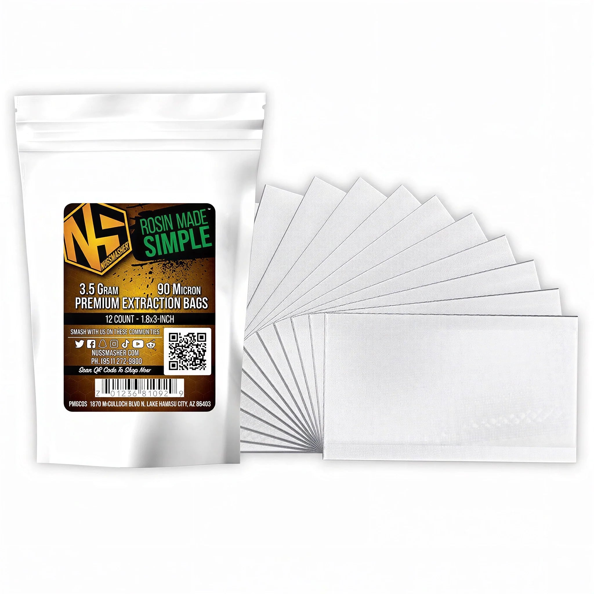 NugSmasher 3.5 Gram Premium Extraction Bags, Pack of 12