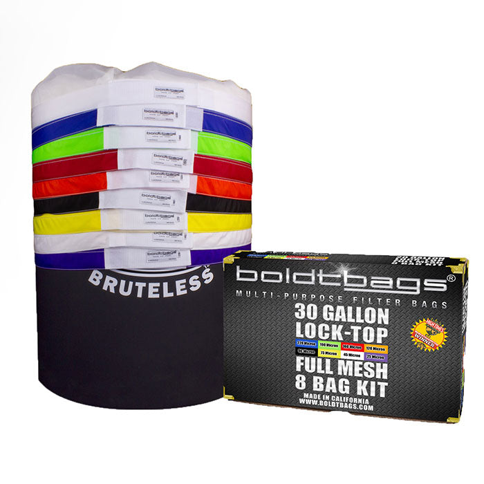 Boldtbags Lock-Top Full Mesh Stacker Bubble Bags, 30 Gallon 8 Bag Kit