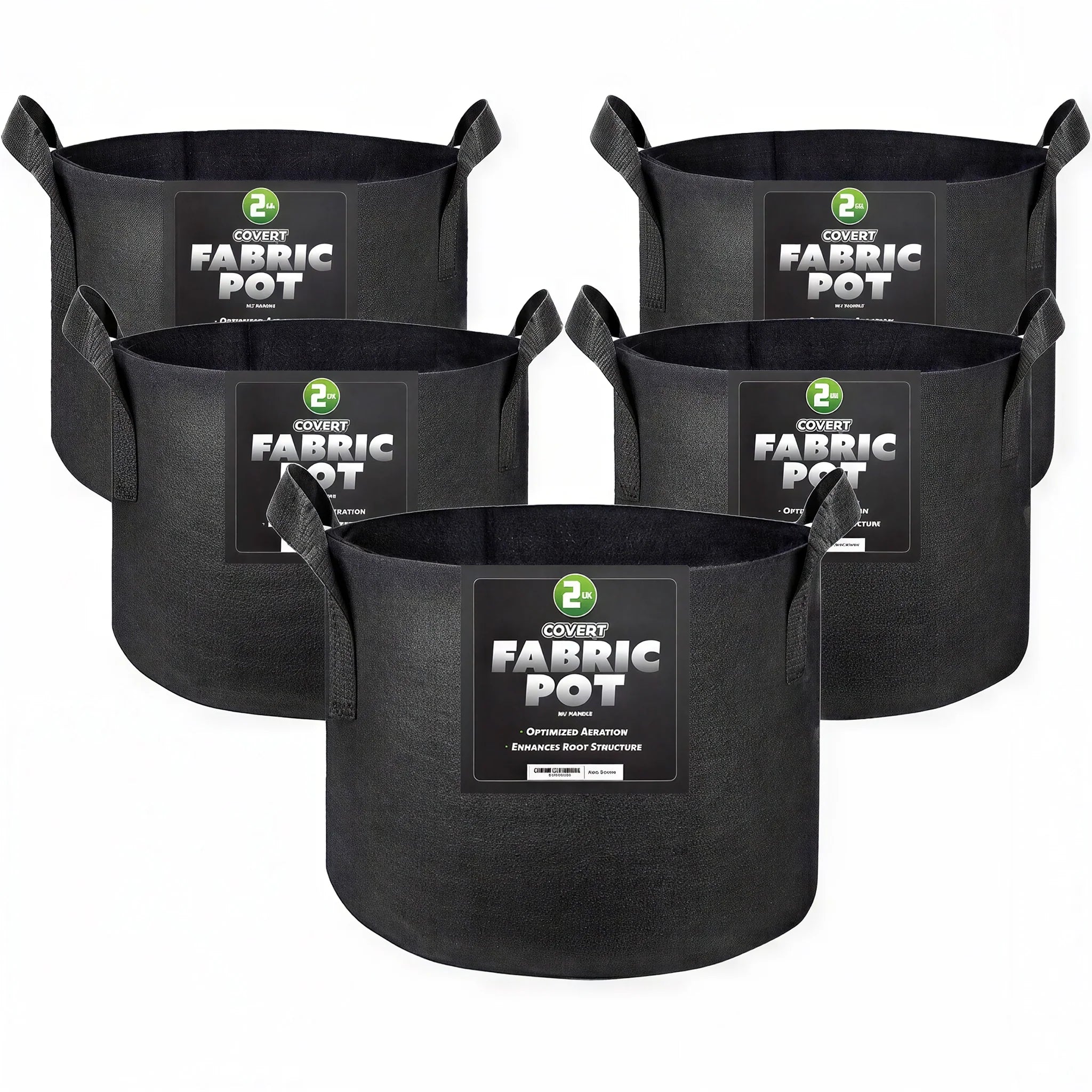 Covert Fabric Pot with Handle, Black