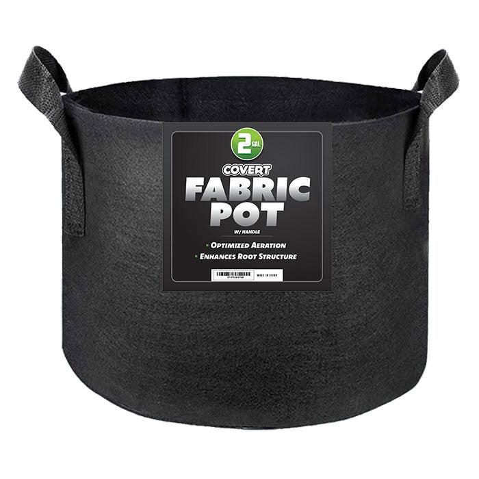 Covert Fabric Pot with Handle, 2 Gallon - Black