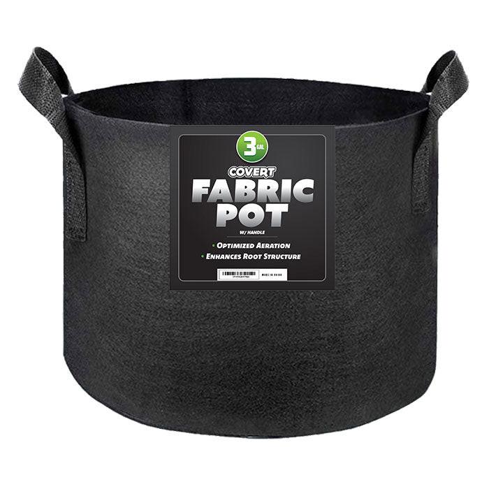 Covert Fabric Pot with Handle, Black