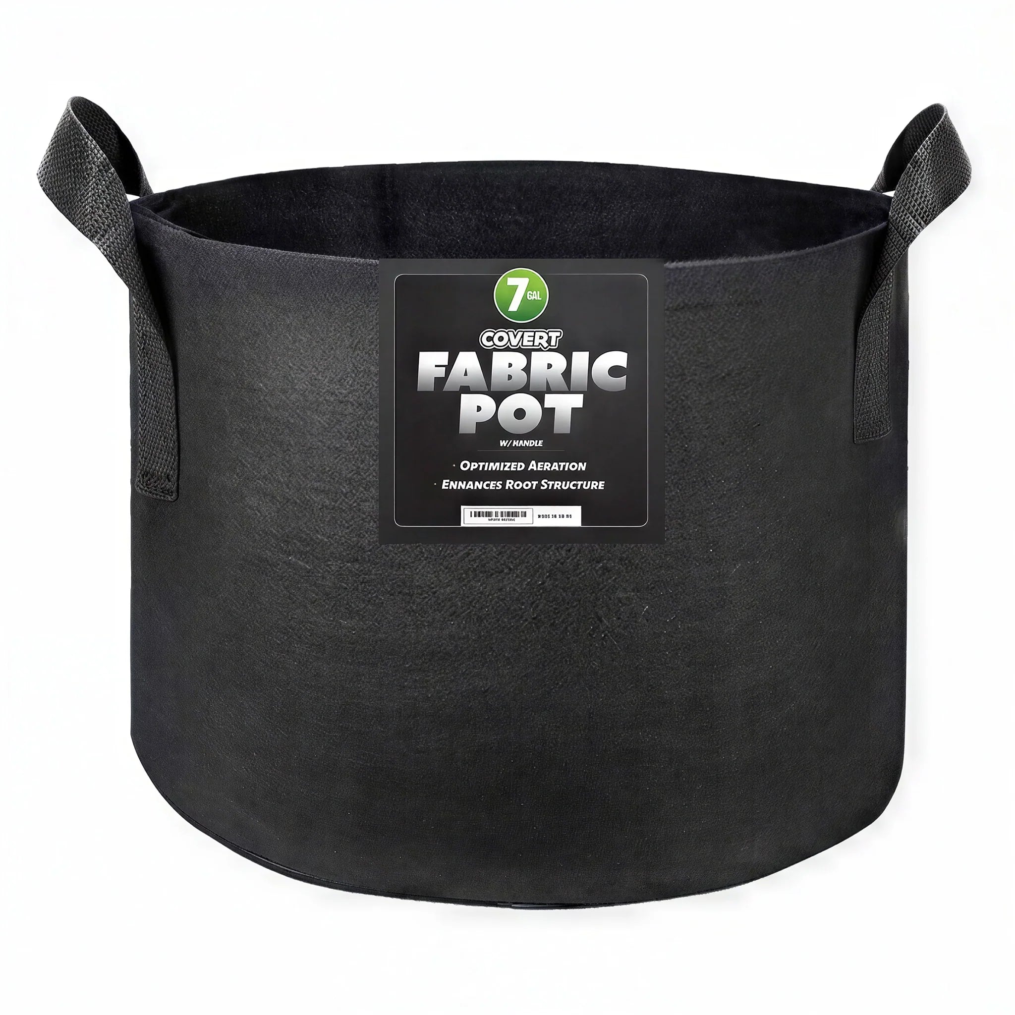 Covert Fabric Pot with Handle, 7 Gallon - Black