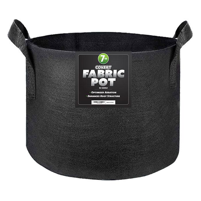 Covert Fabric Pot with Handle, 7 Gallon - Black