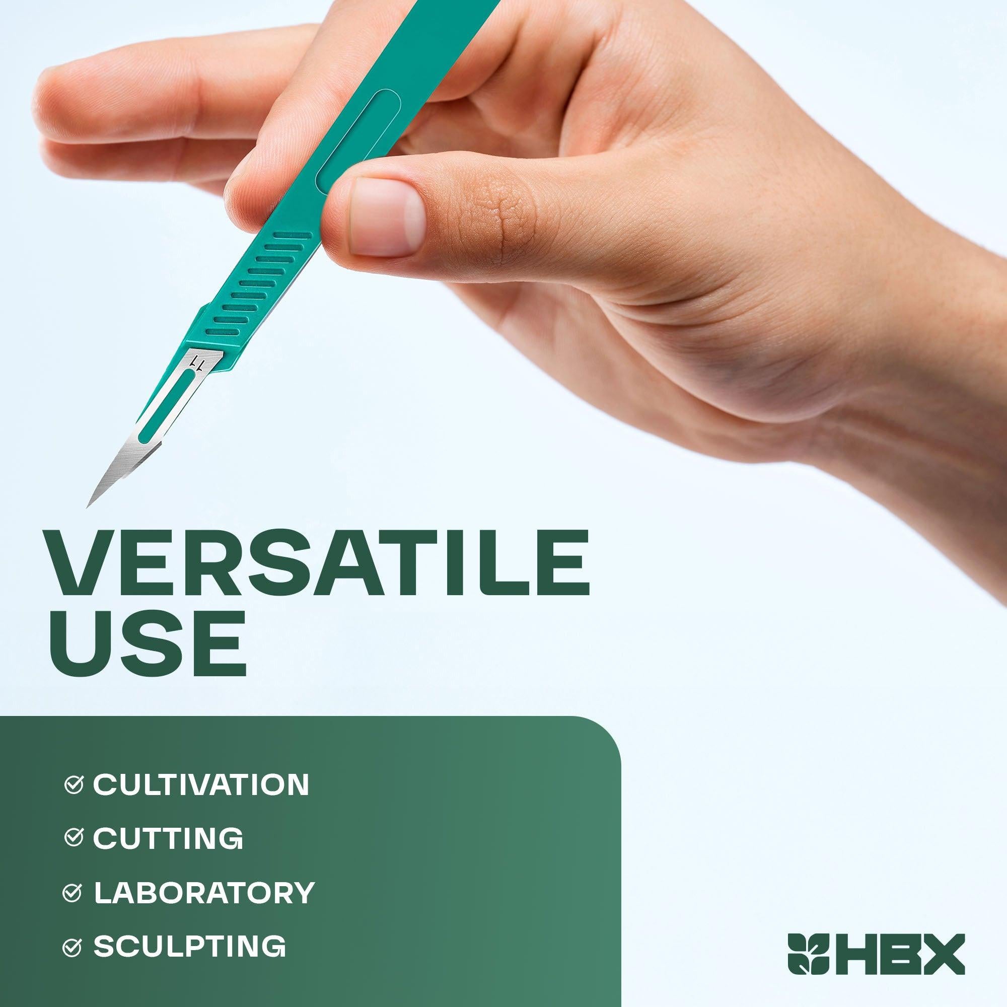 HBX Sterile Disposable Scalpel, Carbon Steel, No. 11 - Pack of 10