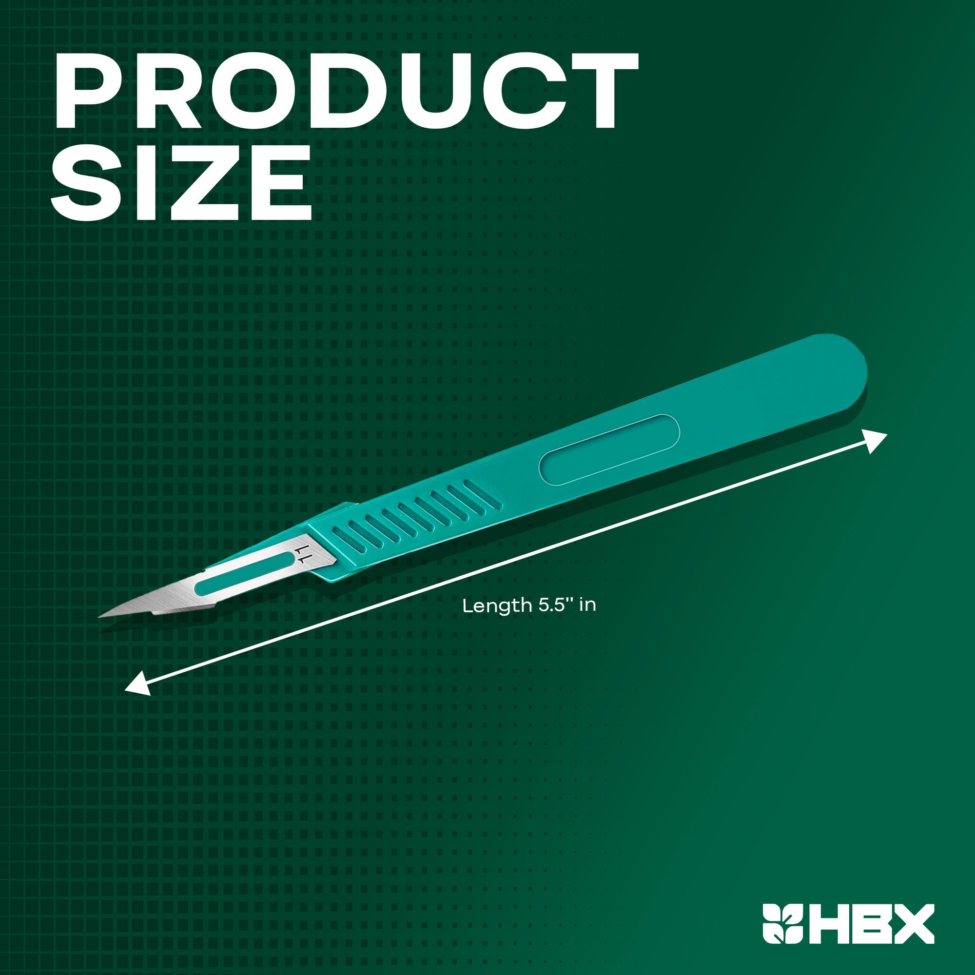HBX Sterile Disposable Scalpel, Carbon Steel, No. 11 - Pack of 10