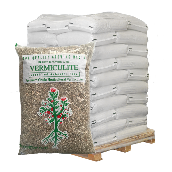 Ultra Tech Premium Horticultural Vermiculite, Medium Grade, 12 Quarts - Pallet of 112