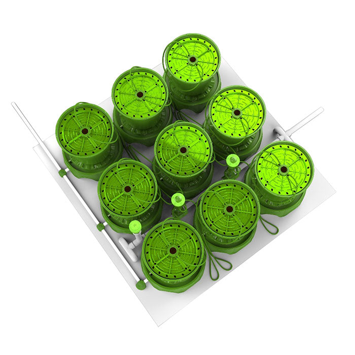 FloraFlex Matrix/Bubbler Irrigation Bundle, 9 Plants per 4'x4', 3 Gallon PotPro & Drainage Platform, 4' x 4'