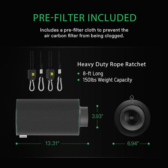 Vivosun Black Carbon Filter, 4"