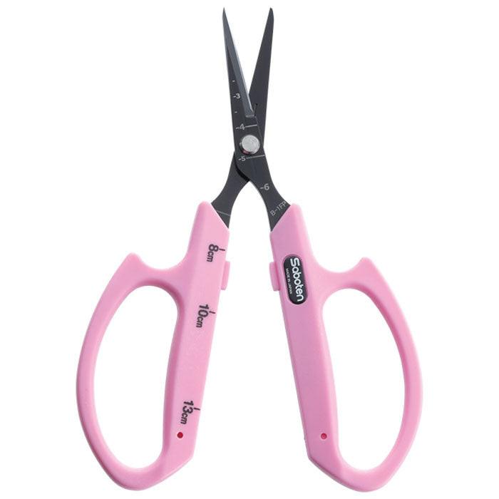 Saboten PT-2 Fluorine Coated Angled Blade Trimming Scissors, Pink