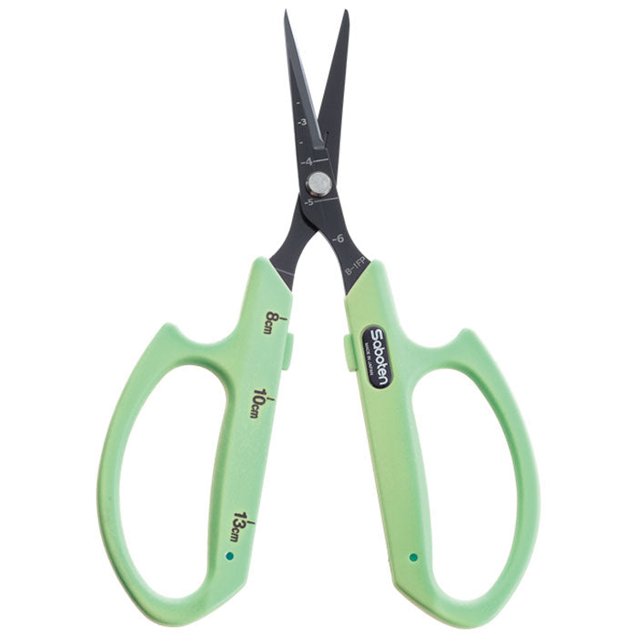Saboten PT-2 Fluorine Coated Angled Blade Trimming Scissors, Green
