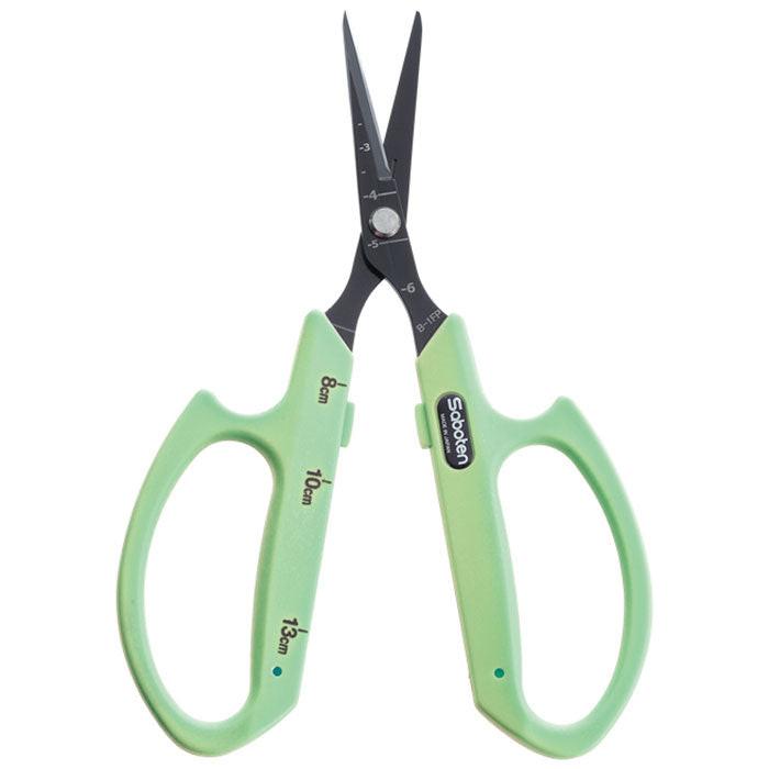 Saboten PT-2 Fluorine Coated Angled Blade Trimming Scissors, Green