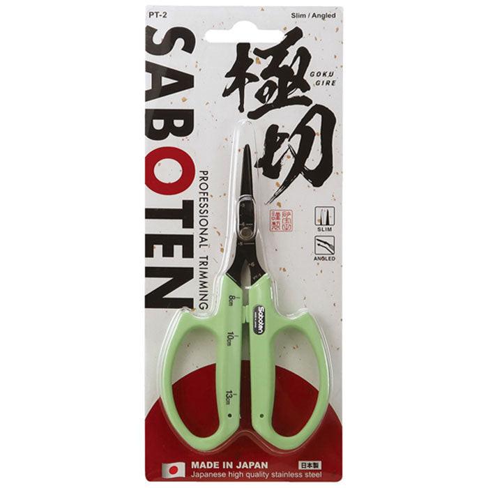 Saboten PT-2 Fluorine Coated Angled Blade Trimming Scissors, Green