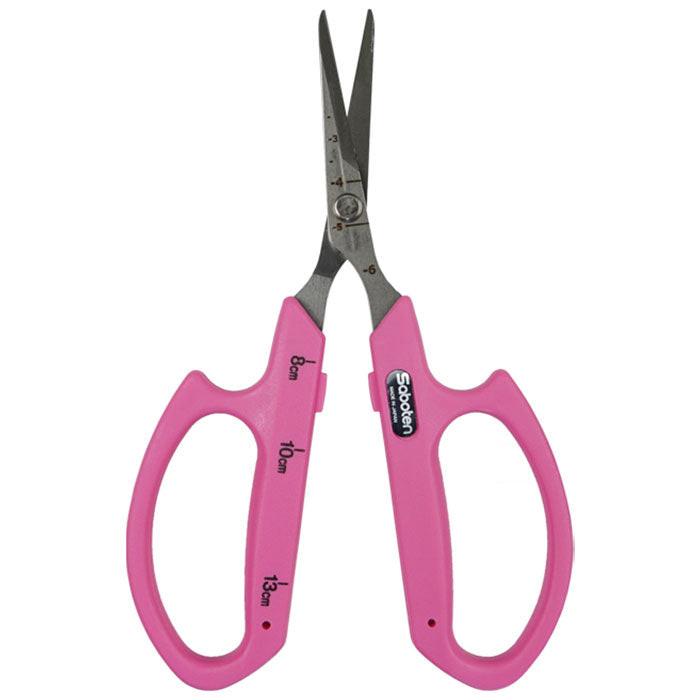 Saboten PT-13 Stainless Steel Angled Blade Trimming Scissors, Pink