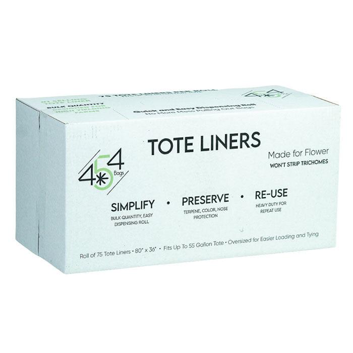 454 Bags Tote and Bin Liner, 55 Gallon 80 Inch x 36 Inch, Clear - Pack of 75
