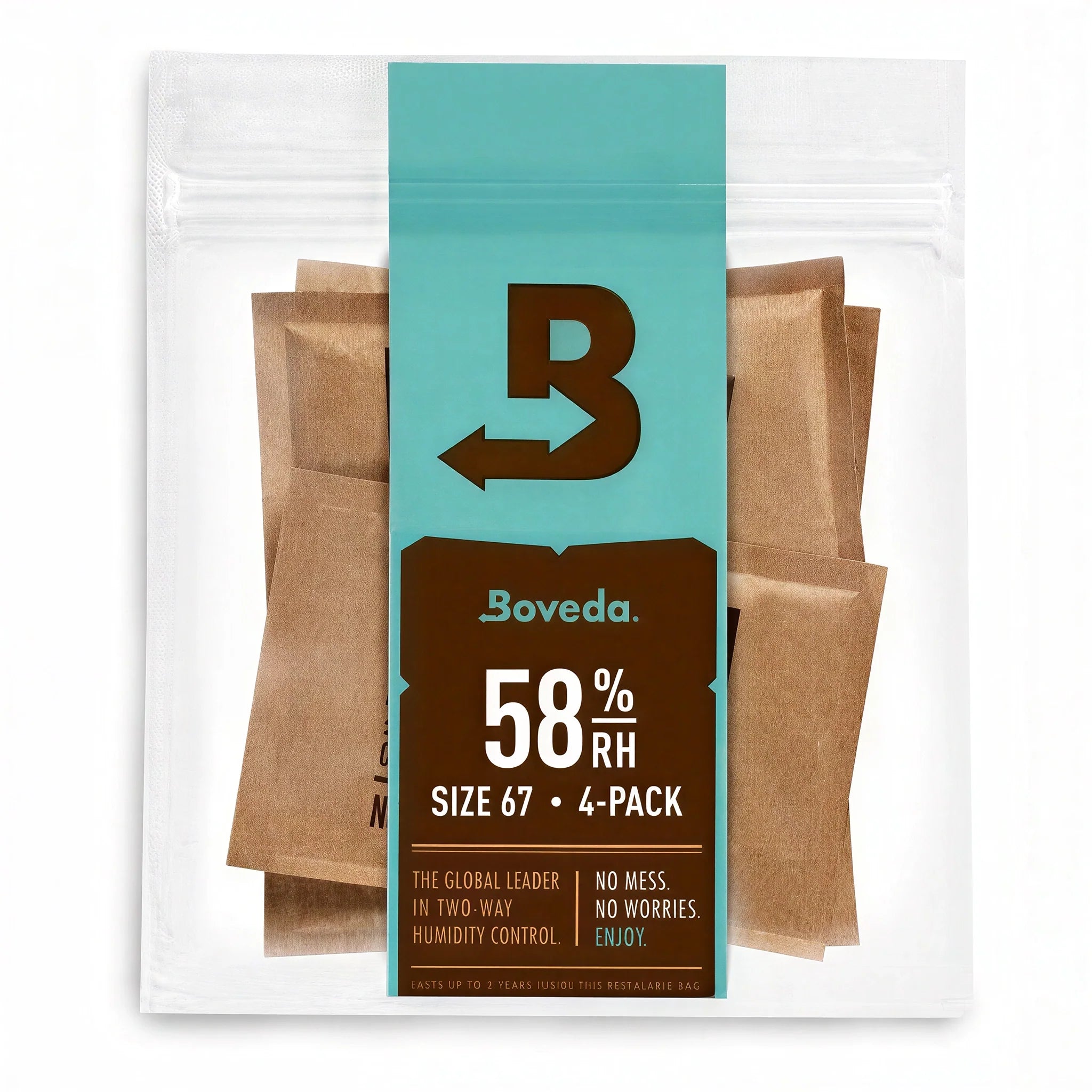 Boveda 2-Way Humidity Control Packs, 58% - 67 Grams, Pack of 4
